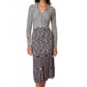 NEW DH NEW YORK long sleeve dress in spacedye combo